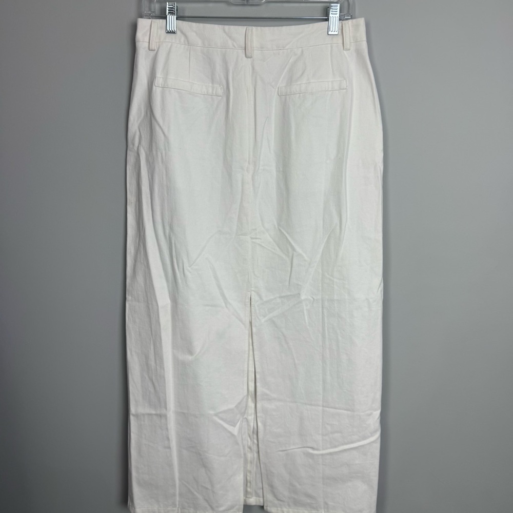 COMMENSE | NEW White Maxi Skirt with Back Slit Women’s Size Large - Picture 11 of 13